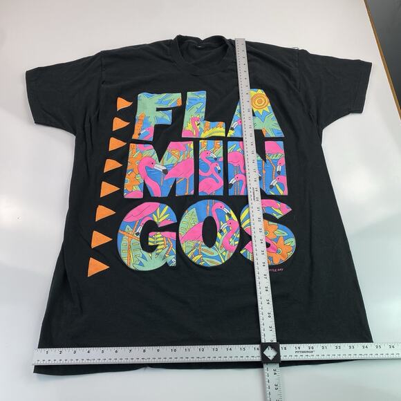 Vtg 80s 90s Single Stitch Turtle Bay Flamingo Neon Art T Shirt 3XL Sleep Big - Picture 9 of 10